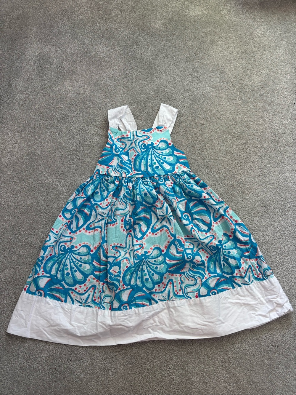 Gymboree Turquoise and White Seashell Print Sundress